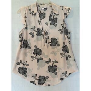 Candie's Women's Pink Floral Sleeveless Blouse - Size S